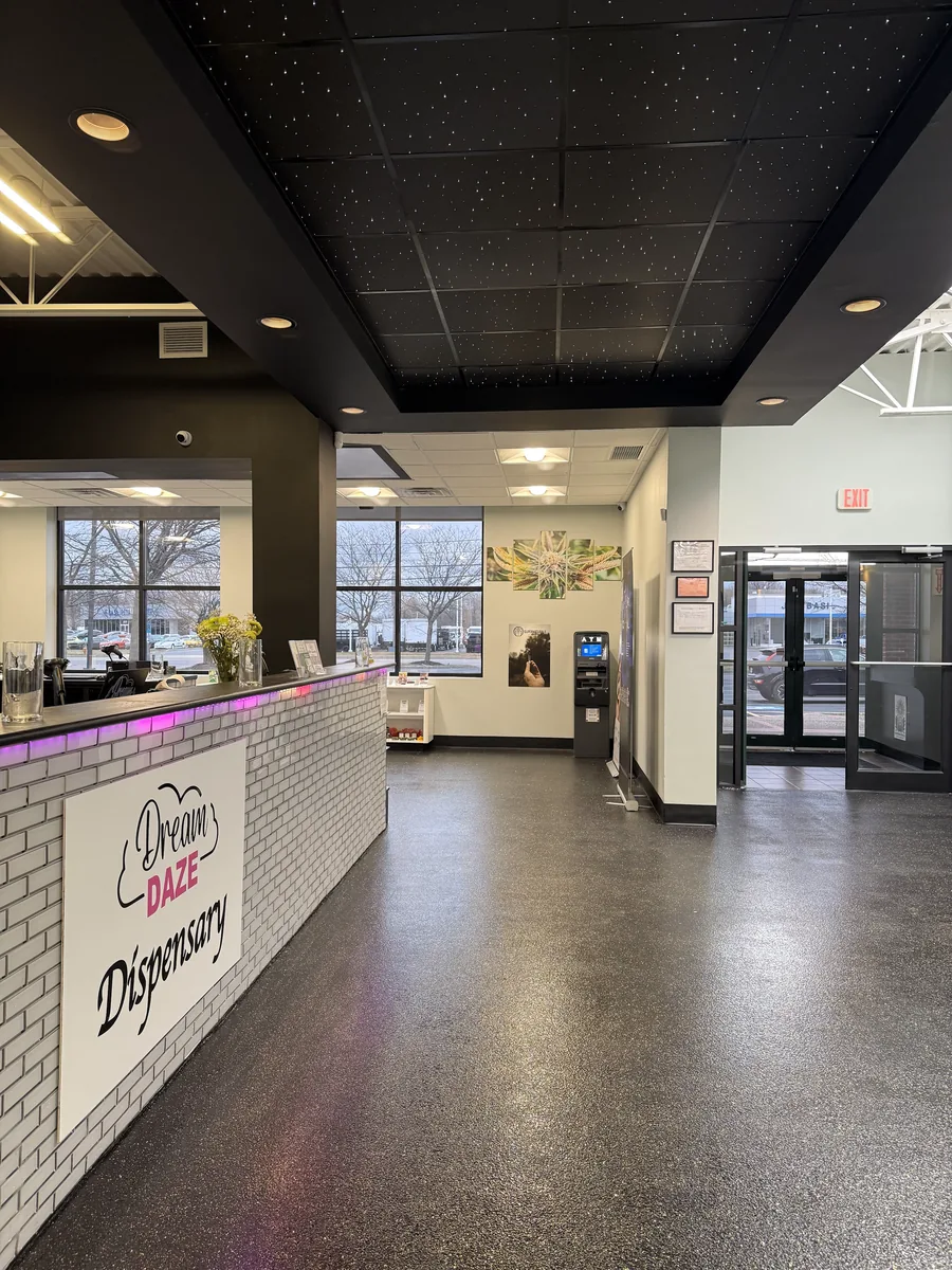 Front counter at Dream Daze Dispensary in Depew, NY